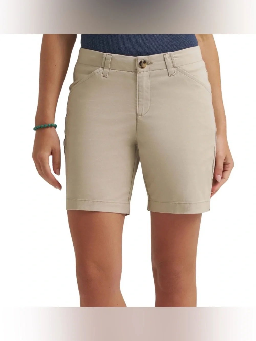 Eddie Bauer Women's Khaki Stretch Bermuda Shorts Size 4